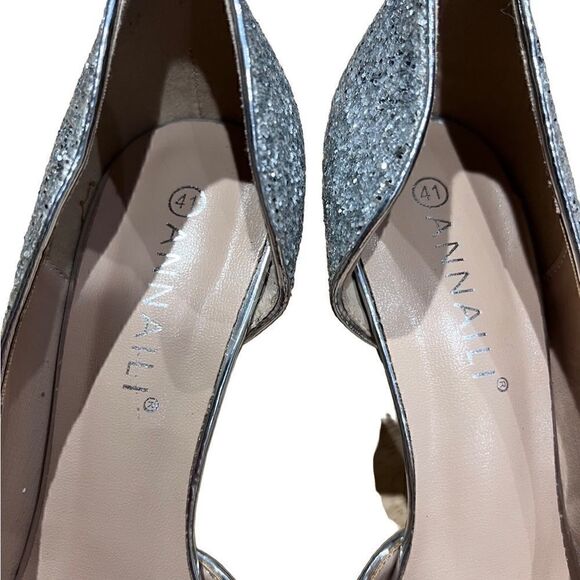 Annaili glitter stiletto heels, silver, size 41, US size 10 - Picture 7 of 13